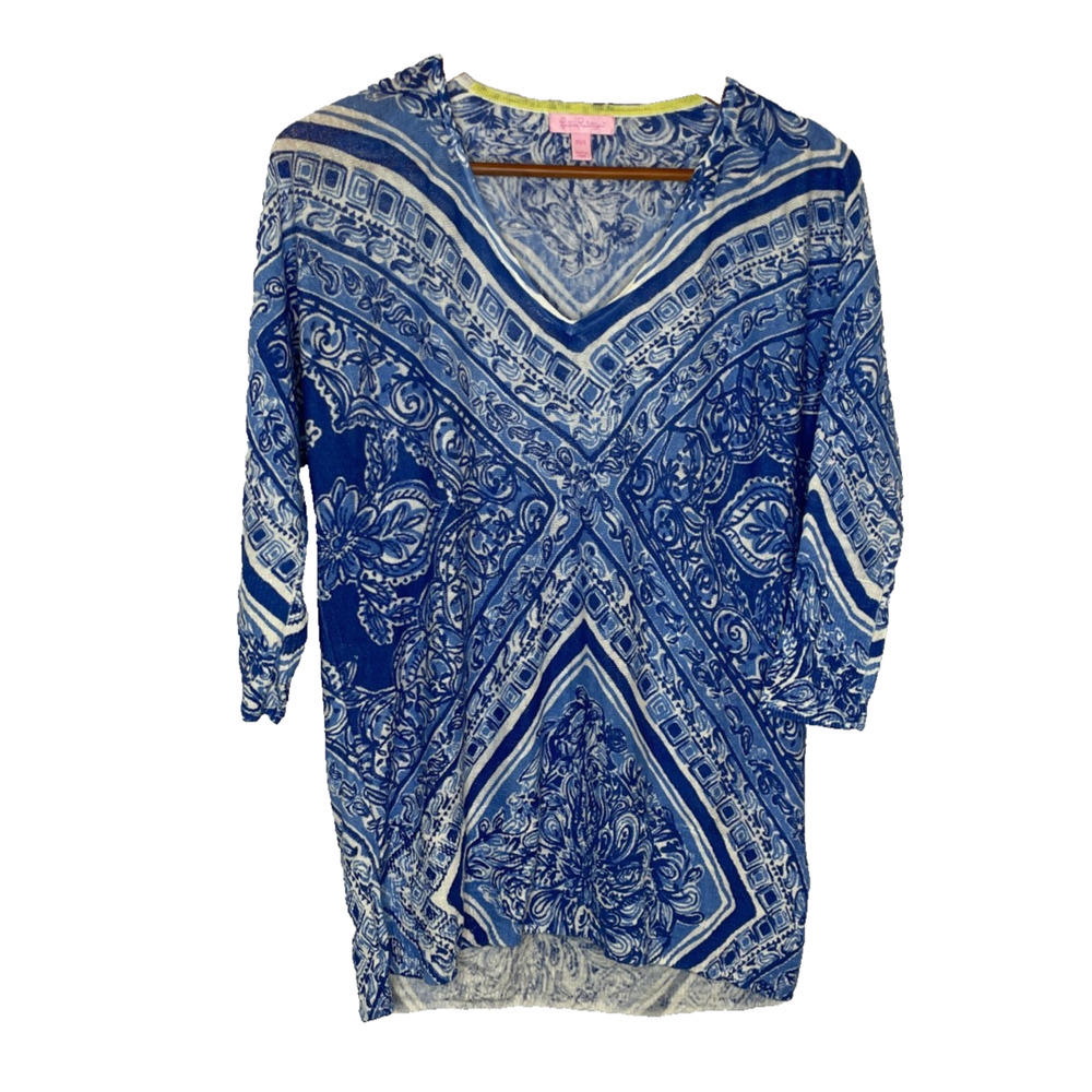 Women's XS/S Lilly Pulitzer Open Water Linen Blue Crush Jameson Sweater